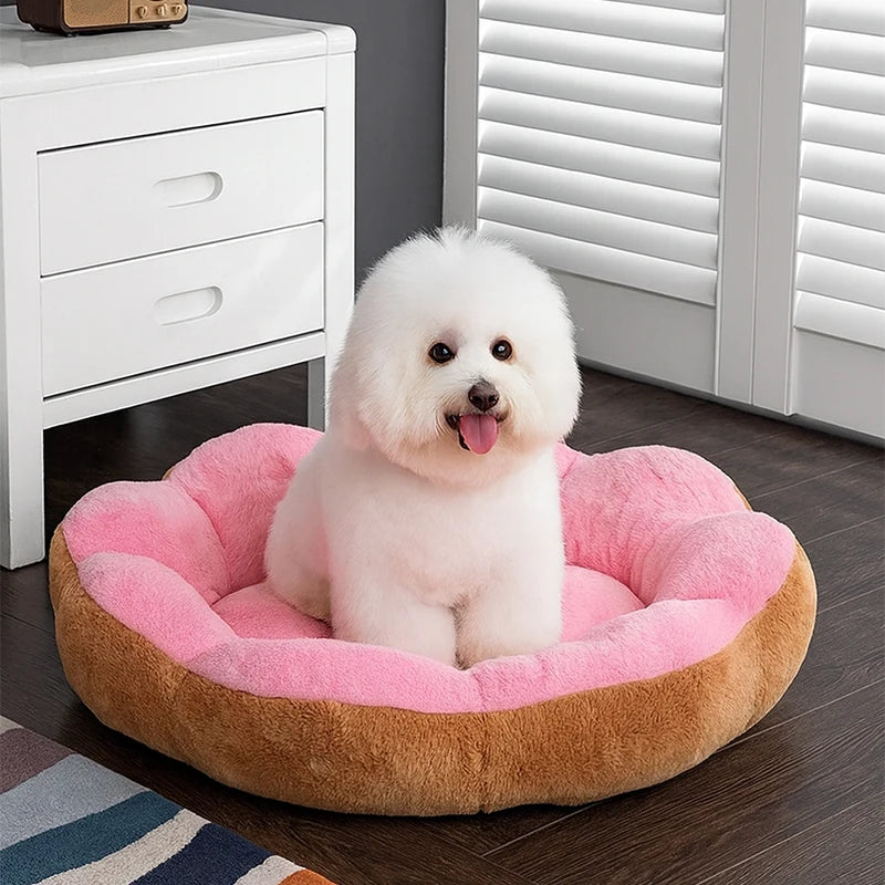 Winter Universal Dog Bed Mat Cute Flower-Shaped Nest Bed for Large Dog Cat Pet Plush Warm House  Pet Dog Accessories