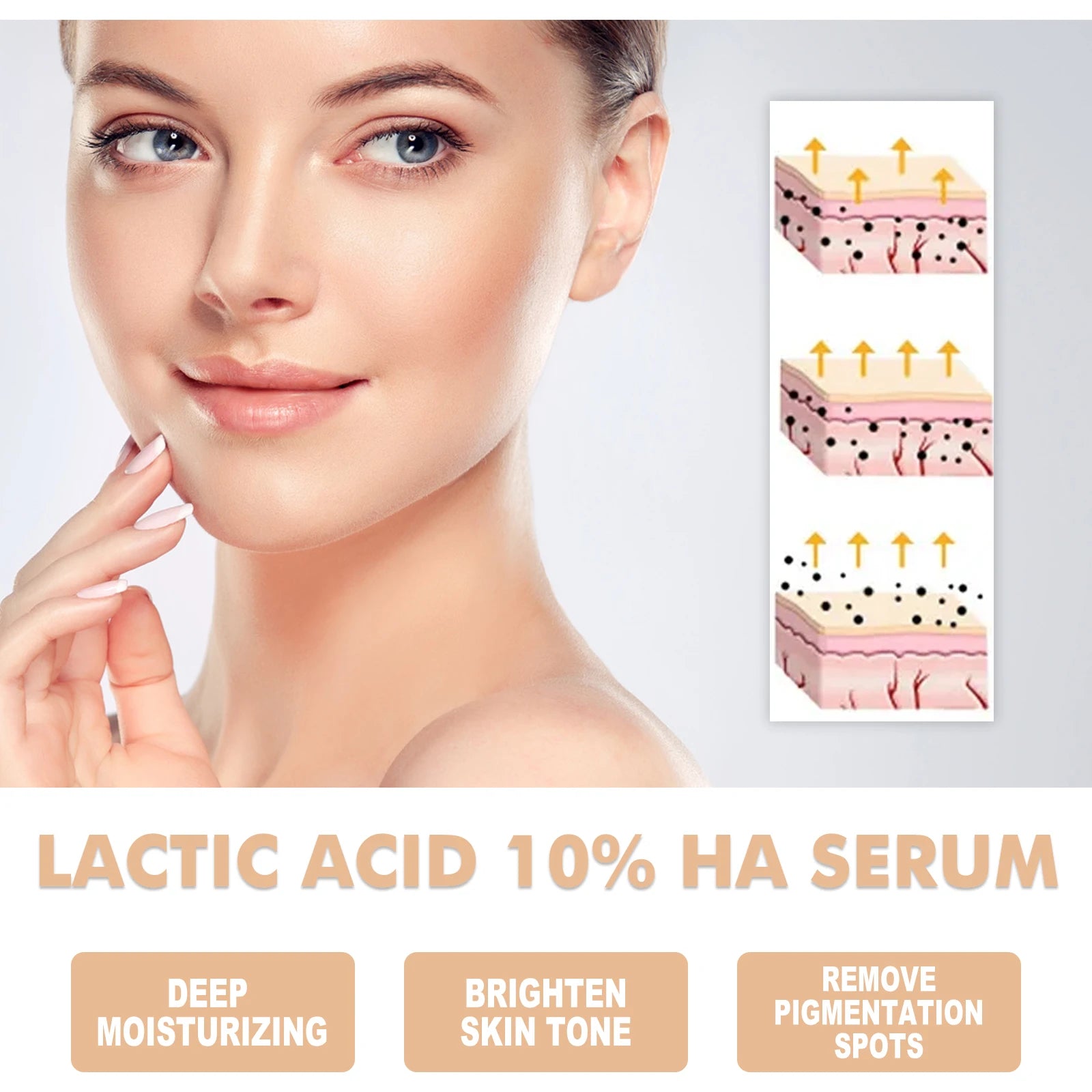 Lactic Acid Shrink Pores Serum Fast Large Pores Removal Firming Skin Essence Firming Smoothing Nourishing Repair Face Skin Care