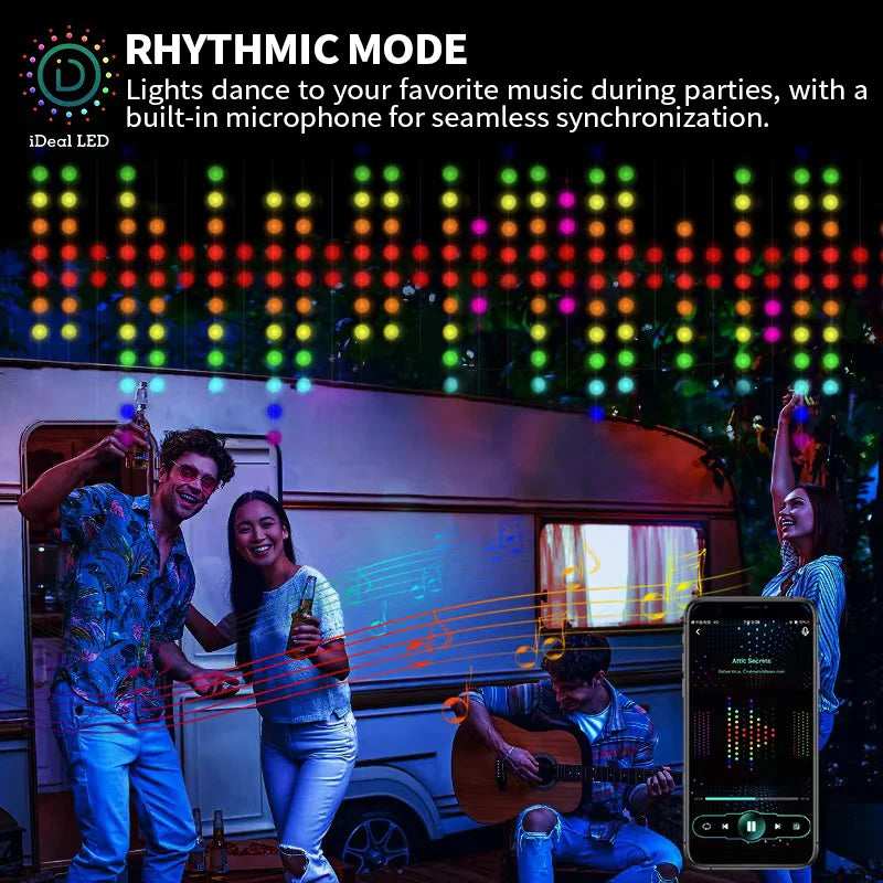 400leds Rgbic Led String WS2812B Bluetooth Smart String Fairy Lights Christmas Garland Light Waterproof For Party Curtain Room