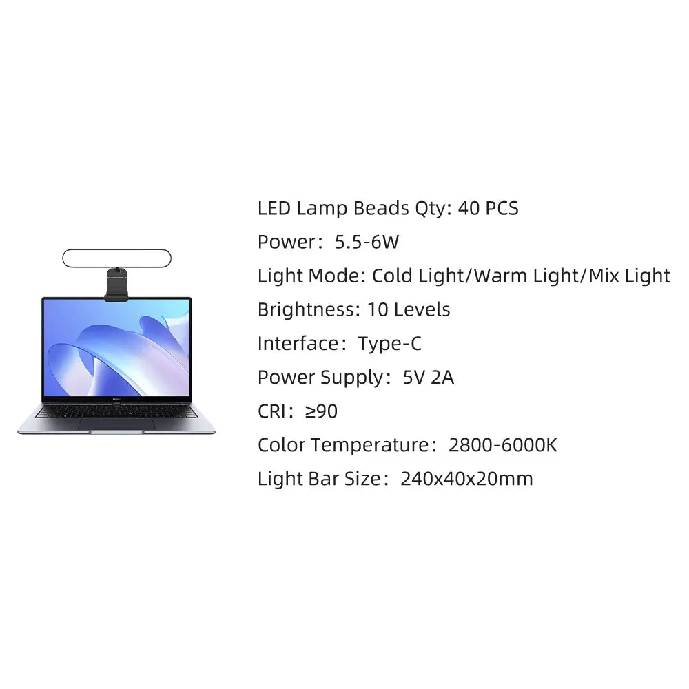 Video Conference Light Computer Light For Video Conferencing Video Call Lighting Adjustable Brightness Live Stream Light Phone
