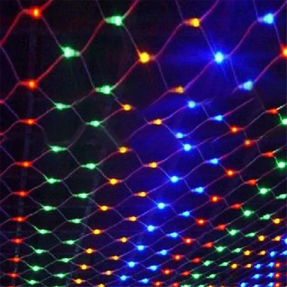 Net LED String Lights 8Modes 220V 110V EU Plug Festival Christmas Decoration Halloween New Year 2026 Wedding Party