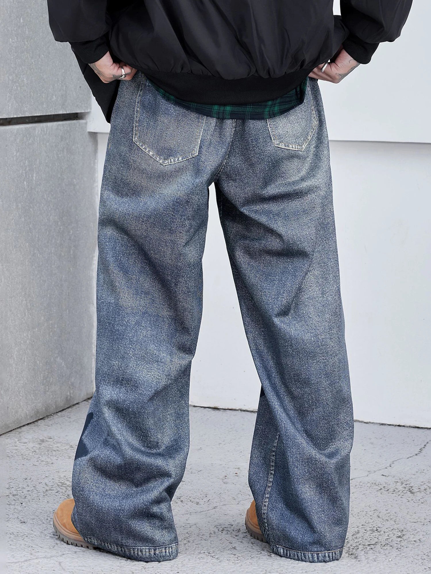 2026 Collection Men Jeans Urban Cool Stars Embroidery Loose Casual Jeans Trousers Streetwear for Daily Party - You Offer