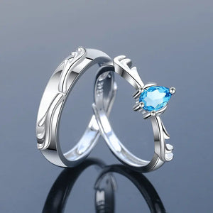2Pcs 925 Sterling Silver Couples Ring Sets Light Polishing Simple Ring for Woman Man Classic Wedding Fine Jewelry Circle - You Offer