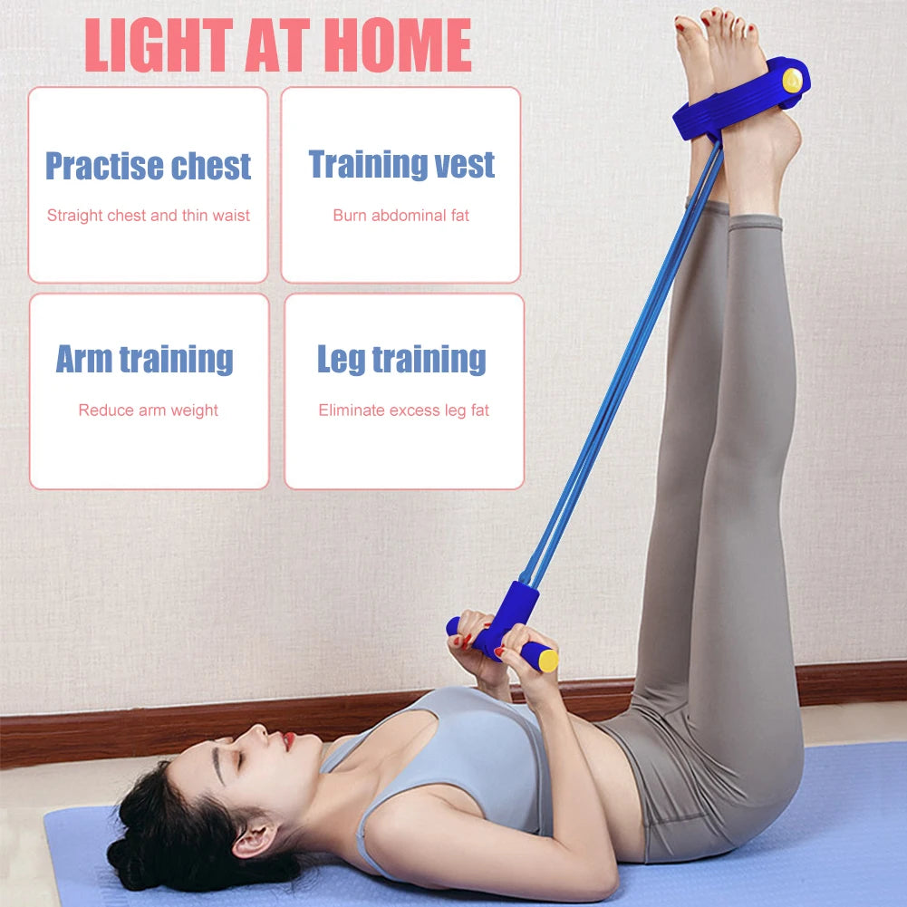 Pedal Pulling Resistance Band Sit-up Assistant with Slimming Belly Female Fitness Yoga Equipment Household Fitness Pulling Rope - You Offer