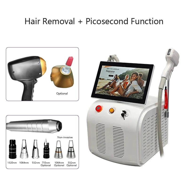 2025 New High Power Ice Titanium Diode Skin Rejuvenation 3 Wavelength 808nm 1064nm 755nm Hair Removal Beauty Salon Equipment