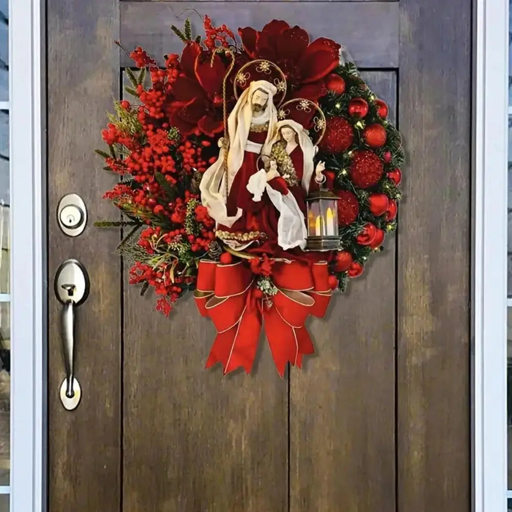 Christmas Wreath Hot Sale Merry Christmas Decoration Wreath Manufacturer Artificial Greenery Christmas Garland Decoration