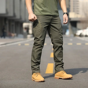 Men Outdoor Fashion Trendy Multi Pack Handsome Tactical Pants Comfortable Camouflage Four Seasons Training Waterproof Work Pants