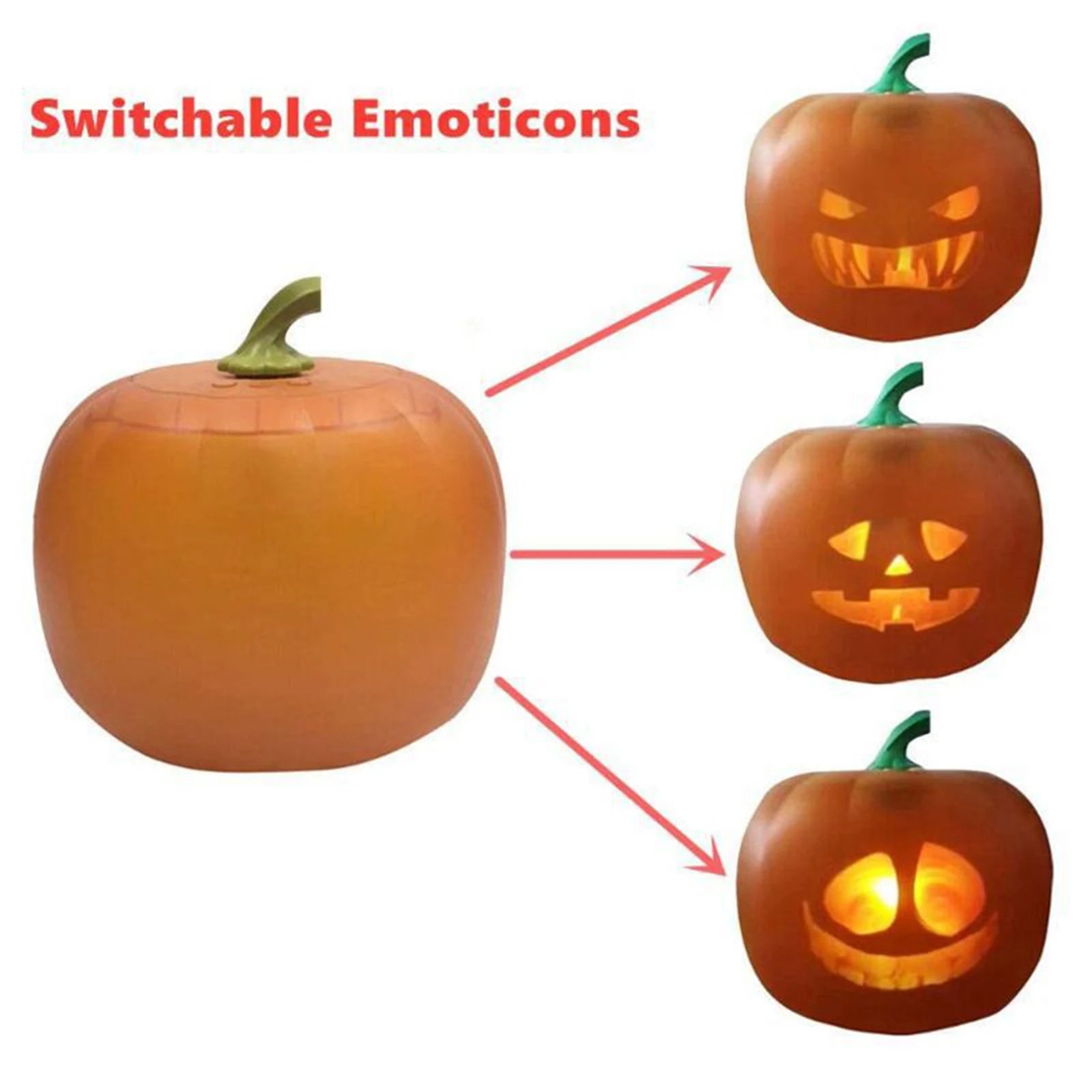 Funny Halloween Pumpkin Flash Talking Singing Animated LED Pumpkin Lamp Projection Lamp Projector Inside for Home Party Decor