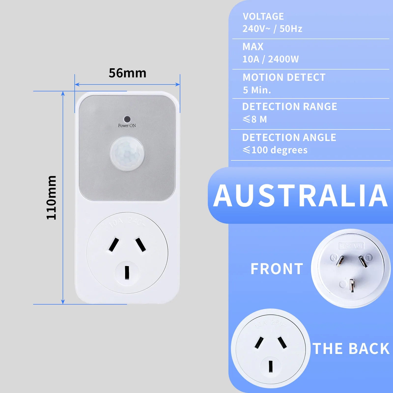 YICHENG Motion Activated Power Socket Electrical Outlet Motion Detection Sensor Security Garage Light ,PIR Sensor Socket