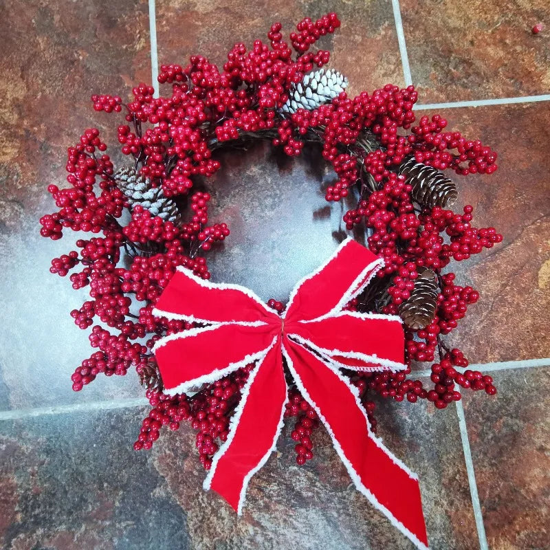 SRETNO Christmas Wreath Artificial Plants Red Fruit Flower Wreath Home Decorations Ornaments Christmas Supplies 2025 New Garland