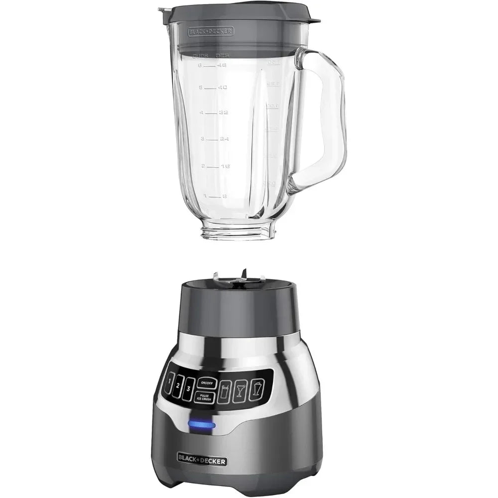 NEW-BLACK+DECKER PowerCrush Digital Blender With Quiet Technology, Stainless Steel, BL1300DG-P