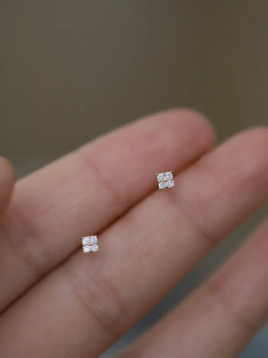 925 Silver Needle Mini Leaf Flower Earrings Children's Student Earrings Classic Simple Jewelry - You Offer