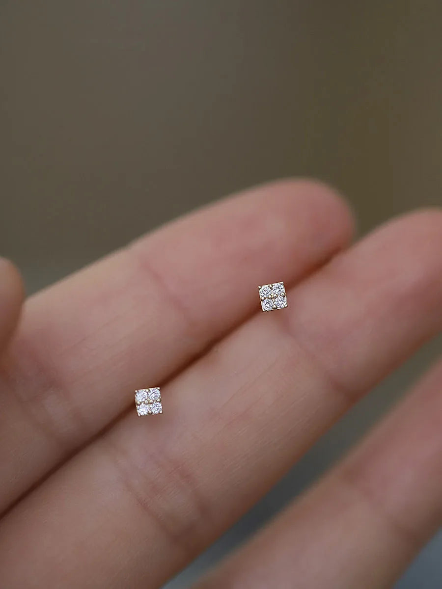 925 Silver Needle Mini Leaf Flower Earrings Children's Student Earrings Classic Simple Jewelry - You Offer