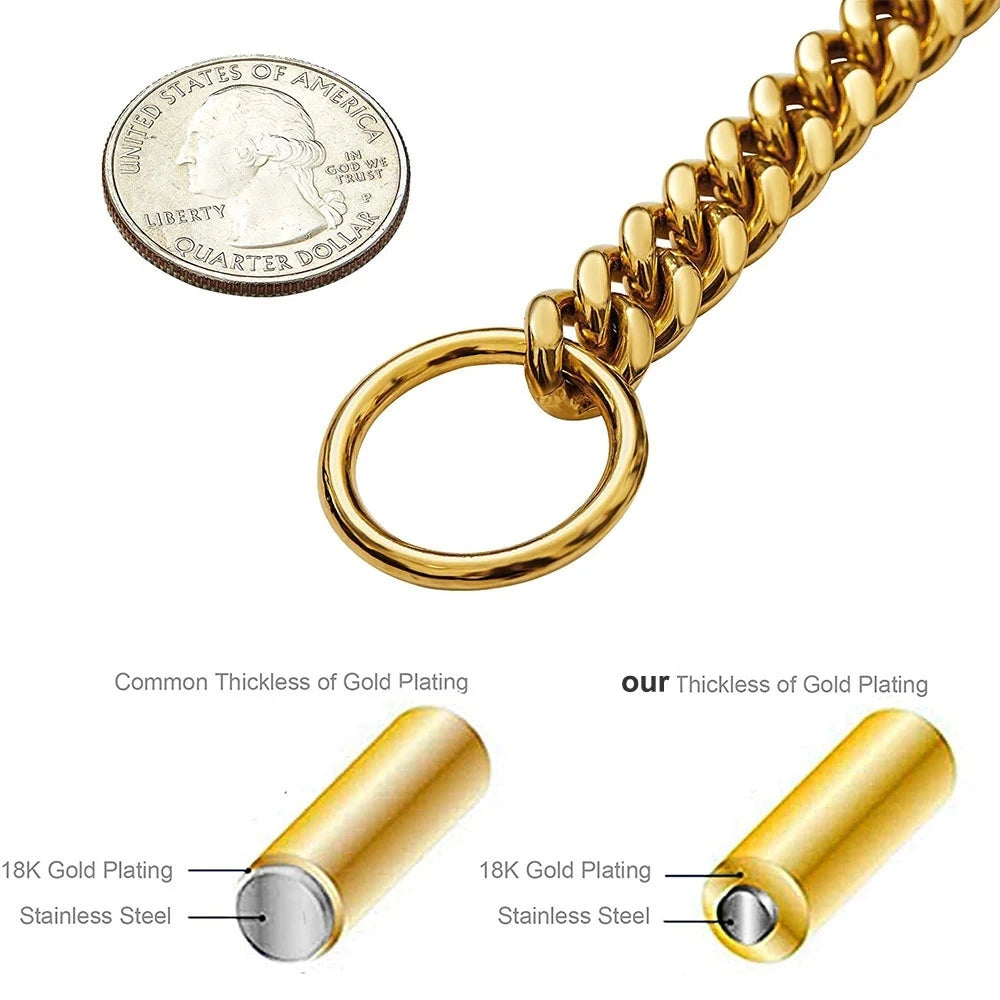 Metal Training Dog Choke Chain Collars for Large Dogs Pitbull Bulldog Durable Stainless Steel Dog Slip P China Collar
