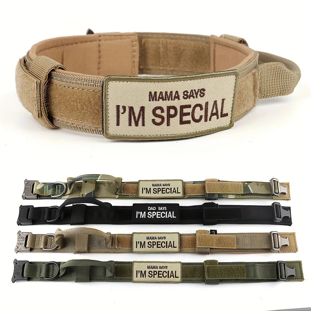Dog Harness Leash Collar Patches Set for Medium Large Dogs Military Pet Vest Adjustable Tactical Dog Harnesses Training Walking