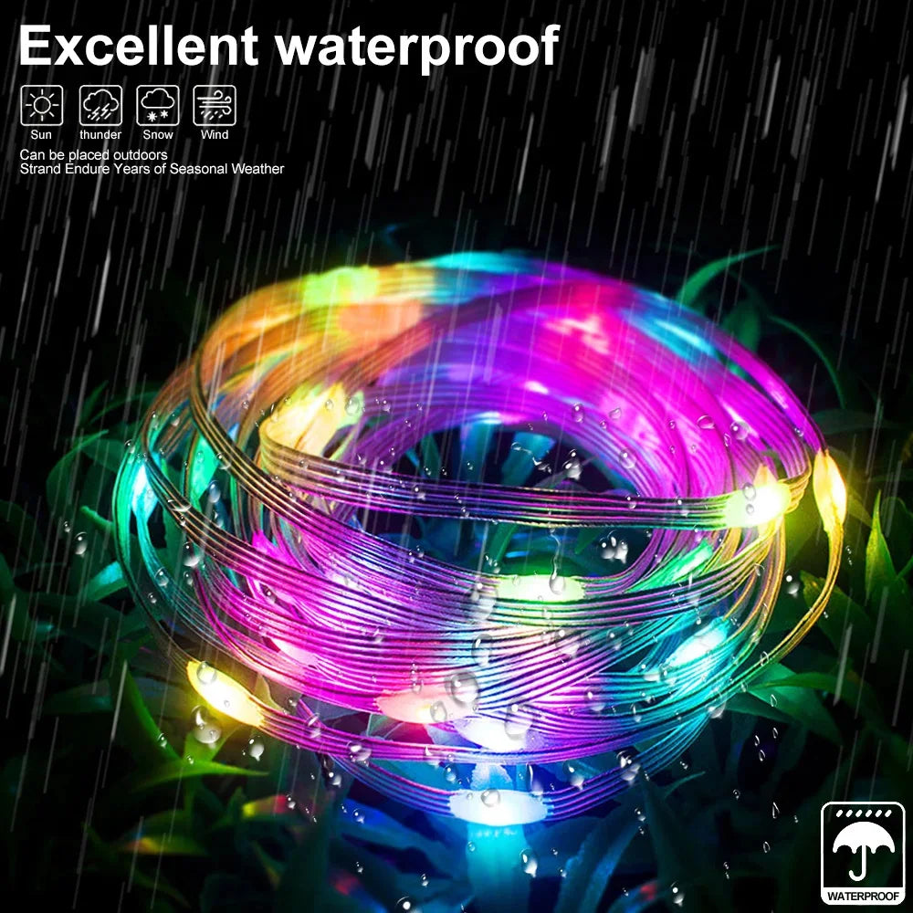 Smart USB Bluetooth App Control LED String Light Waterproof Outdoor Fairy Lights For Party Christmas Tree Lights Wedding Decor