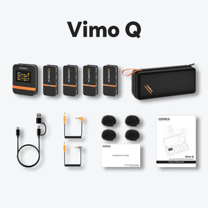 COMICA Vimo Q Four-channel Mini Wireless Microphone Wireless Lavalier Microphone With Charging Case for Camera Smartphone PC