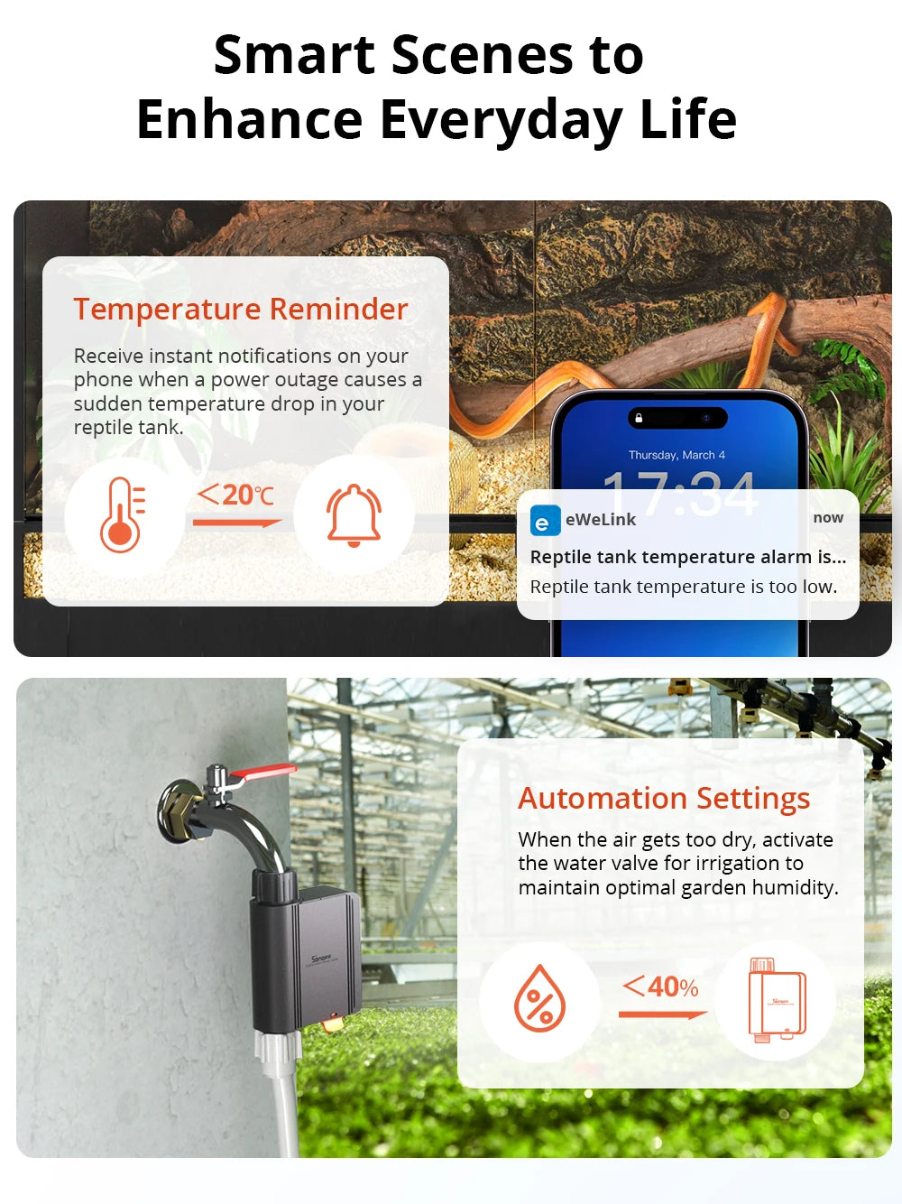 SONOFF SNZB-02WD Zigbee LCD Smart Temperature Humidity Sensor IP65 Waterproof for Bathroom Greenhouse Outside via ZBBridge-P