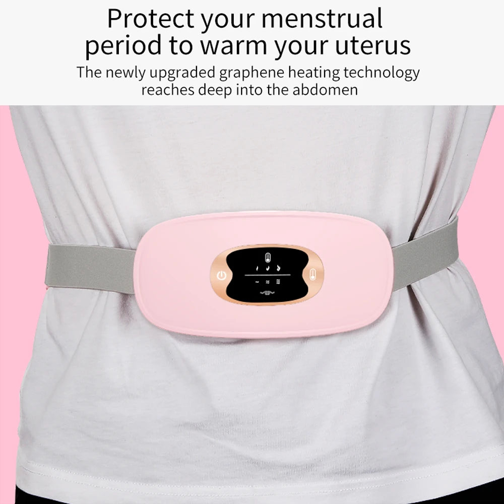 Electric Period Cramp Massager Vibrating Heating Belt for Menstrual Waist Stomach Abdominal Warm Palace Belt - You Offer