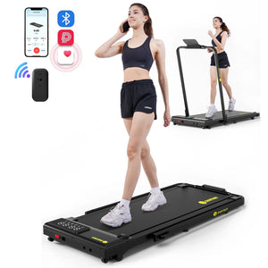3in1 Treadmill Exercise Machine LED Touch Screen with Remote Control Foldable Walkingpad Portable Under Desktreadmills for Home