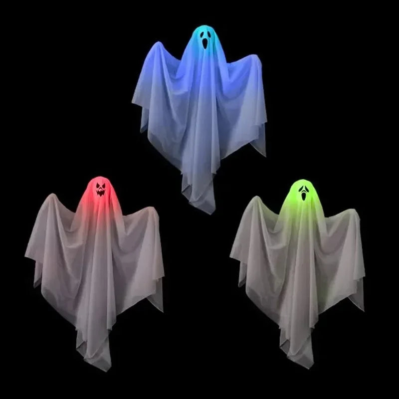 1-10PCS Halloween LED Lights Glowing Decor Hanging Scary Phantom for Haunted House Door Porch Escape Room Props Halloween Props