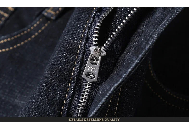 Men Fashion Straight Jeans Mens 2025 New Stretch Slim Fit Pants Comfortable Soft Business Denim Trousers Male Brand Clothing - You Offer