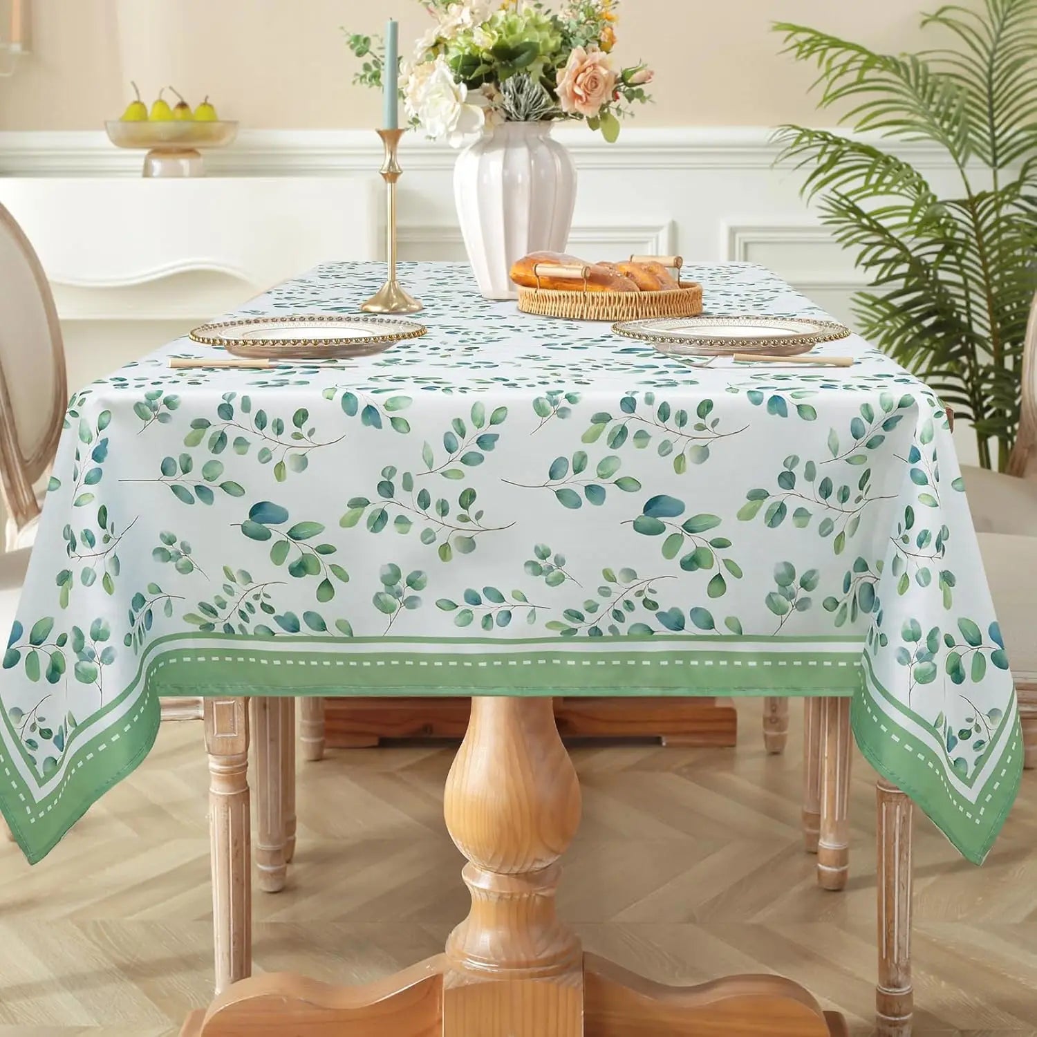 Christmas Poinsettia Waterproof Tablecloth New Year Party Decor Washable Rectangle Tablecloth Wedding Table Navidad Decorations