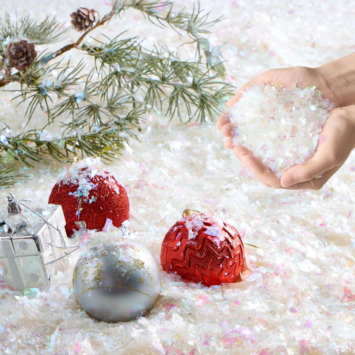 50/200g Winter Fake Snow Artificial Snowflake Christmas Snow Powder Party Decor Xmas DIY Crafts Village Displays Props Gifts