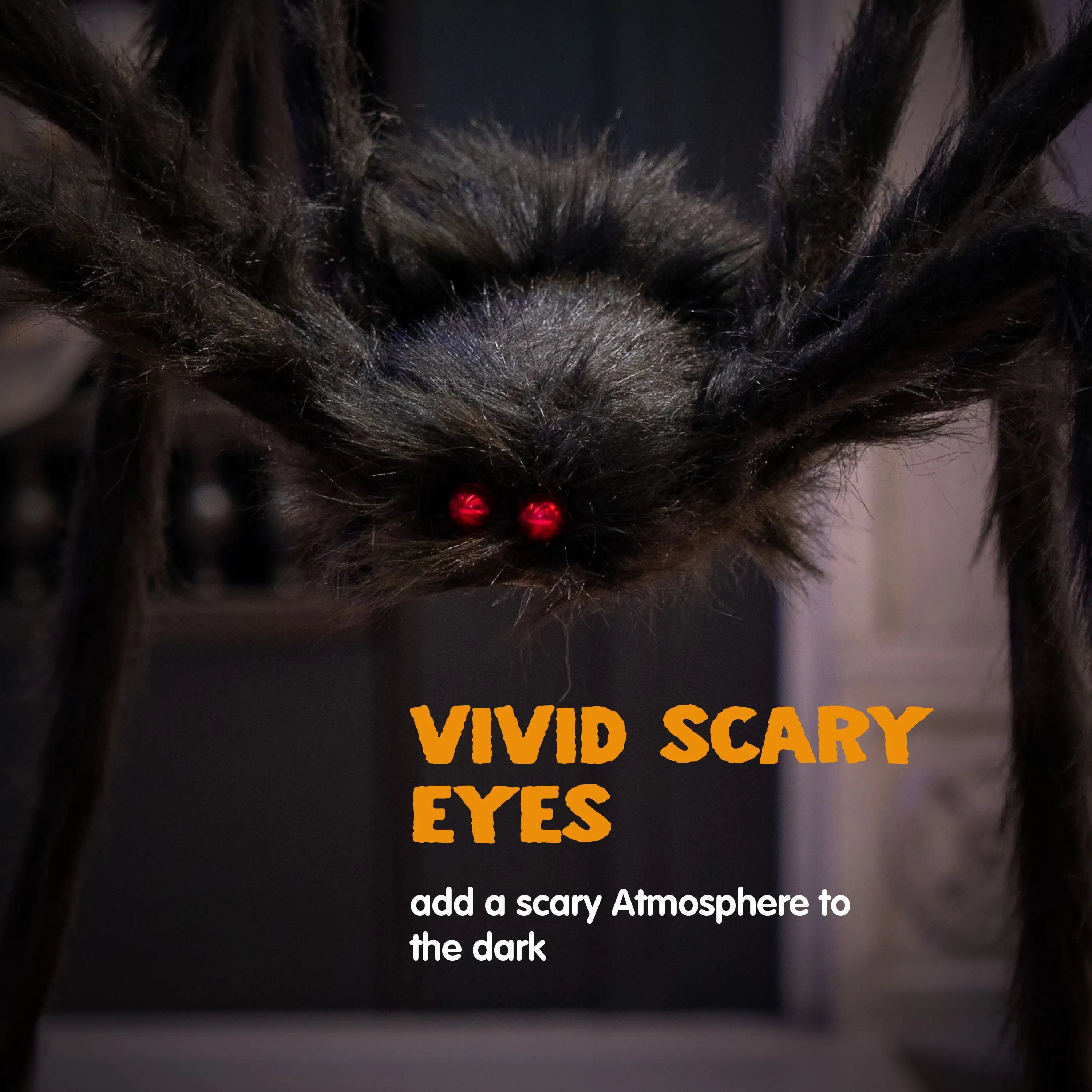 Joyfy 5 ft Light Up Giant Spider Halloween Decorations Scary Spider Halloween Outdoor Party Decorations Props Halloween Yard