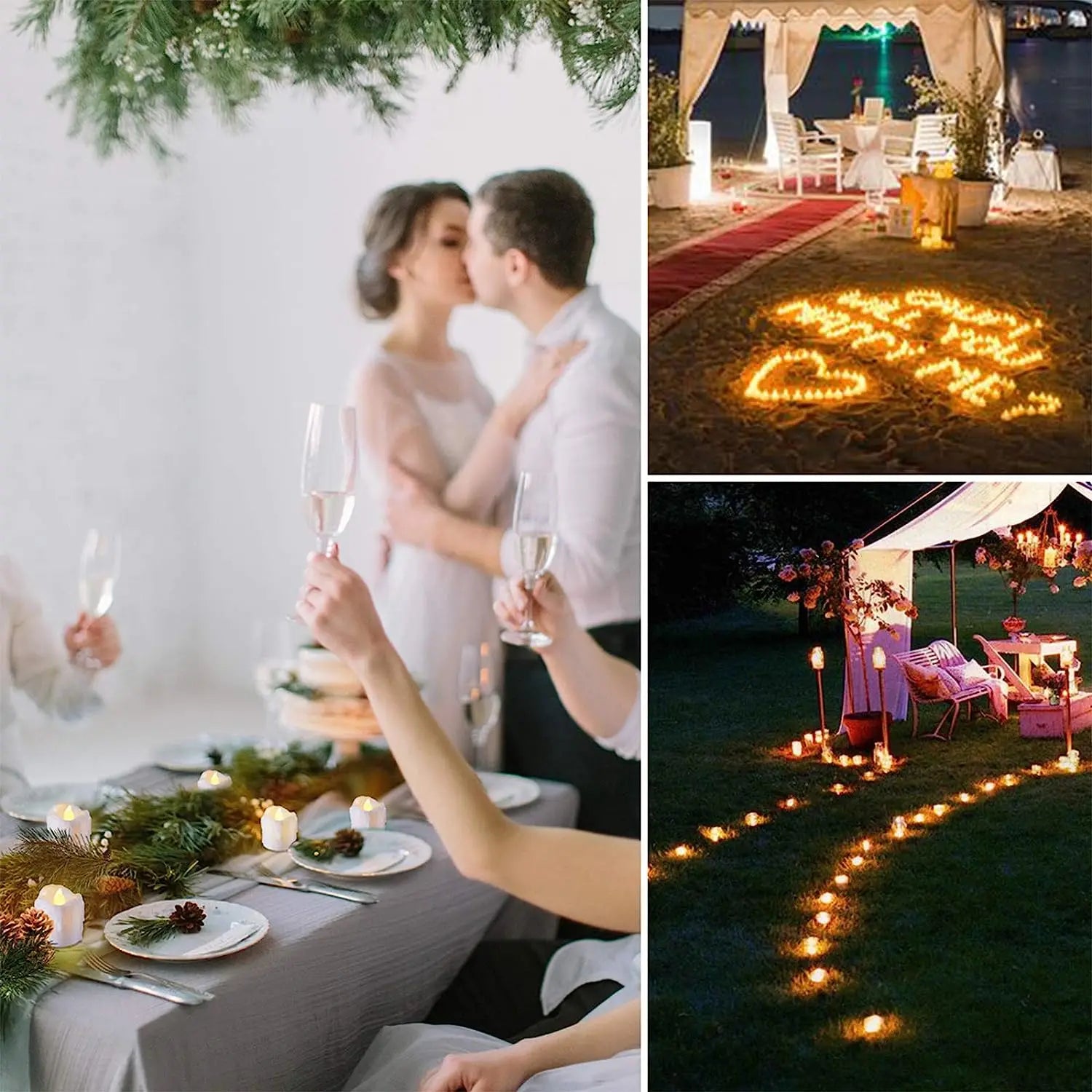 LED Candles 48/24/12 Pack Battery Operated Candles Batteries Lights Candles to Create Warm Ambiance Naturally Flickering Bright