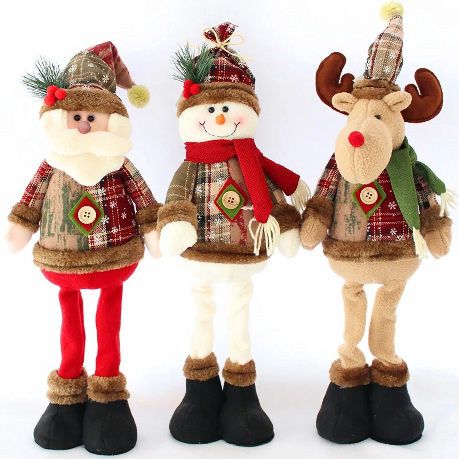 Hanging Christmas Plush Ornaments Set - Santa Snowman Elk Doll Decor for Xmas Tree, Home Party Gift & Stocking Stuffers 2025