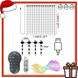 Smart Curtain Lights Window LED Fairy Lights APP Control DIY Pattern Music Sync Waterproof Outdoor Garden Wedding Holiday Decor