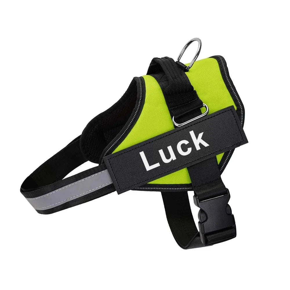 Dropshipping Dog Harness Vest ID Patch Customized Reflective Breathable Adjustable Pet Harness For Small Large Dogs NO PULL