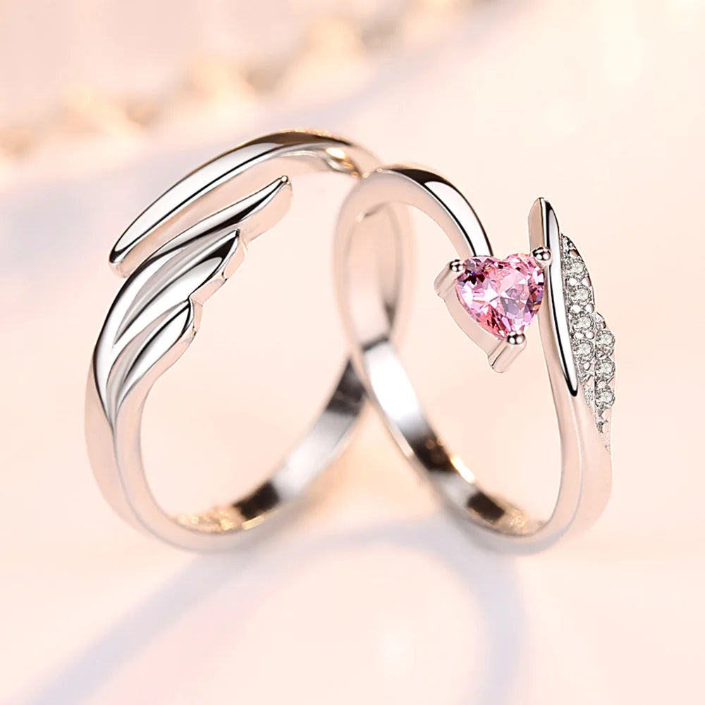 2Pcs 925 Sterling Silver Couples Ring Sets Light Polishing Simple Ring for Woman Man Classic Wedding Fine Jewelry Circle - You Offer