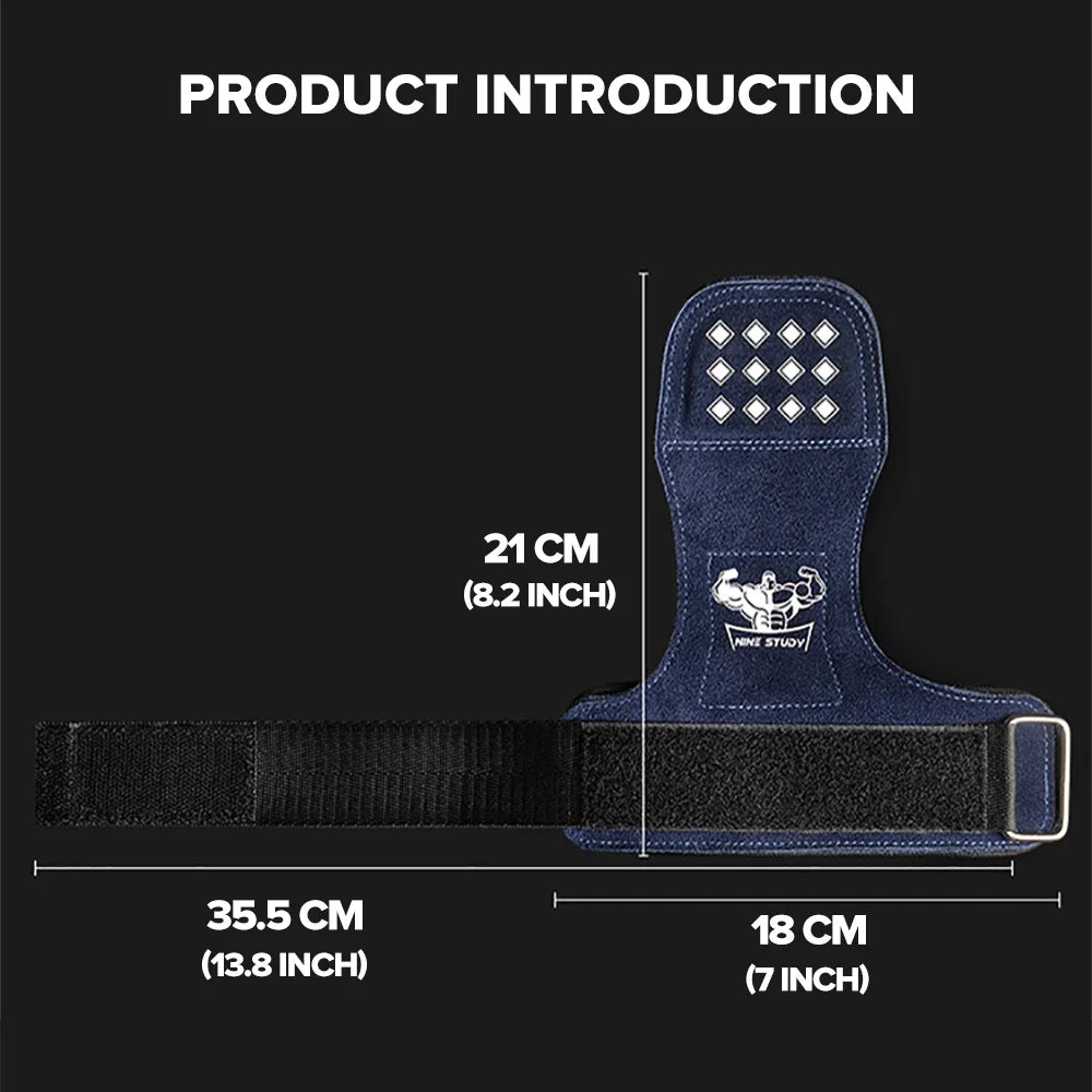 Cowhide Lifting Straps Grips Gym Fitness Sport Gloves Anti-Skid Pads For Deadlift Workout Strength Training