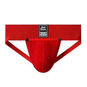 Open Front Men Jockstrap Briefs Athletic Supporter,3" Waistband Detachable Pouch Breathable Workout Sport Underwear Gay Thongs