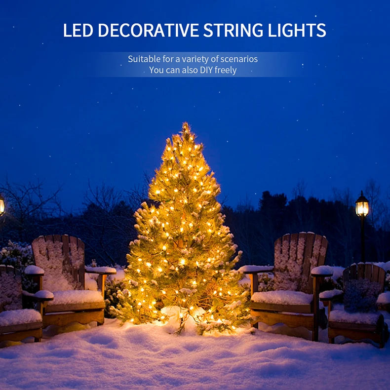 10m-100m AC 110V 130V 220V 230V LED String Fairy Lights Party Christmas Tree Lights Wedding Decoration Outdoor Garland Lamp