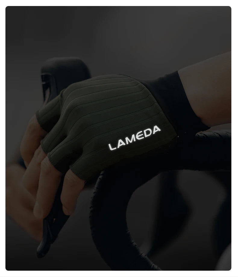 Lameda Bicycle Gloves Half Finger High Elasticity Men's Cycling Gloves Anti-slip Summer Gloves Shock-absorbing Bike Accessories