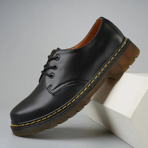 British Style Luxury Shoes Brand Thick Bottom Genuine Leather Oxford Shoes Lace Up Beef Tendon Outsole Work Shoes Casual
