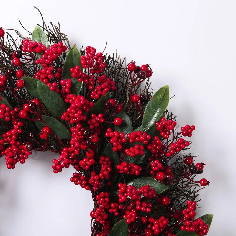 SRETNO Christmas Wreath Artificial Plants Red Fruit Flower Wreath Home Decorations Ornaments Christmas Supplies 2025 New Garland