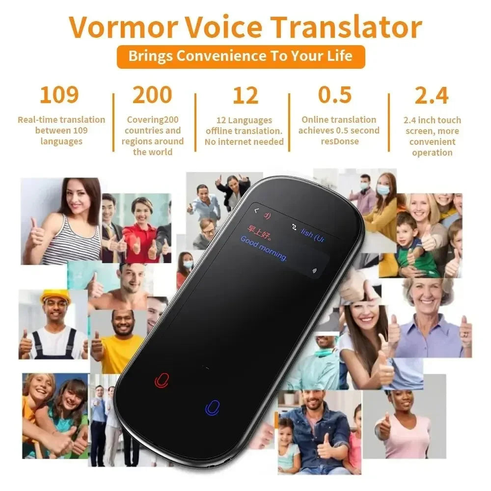 2025 New AI Smart Voice Translator 138 Languages Portable Support WiFi Full 3D Touch Screen Photo Offline Recording Translation