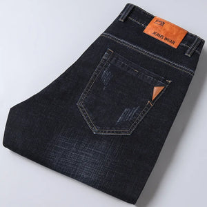 Men's Fashion Straight Leg Jeans Men's 2025 Spring Autumn New Elastic Slim Fit Pants Comfortable  Soft Business Denim Pants Men - You Offer
