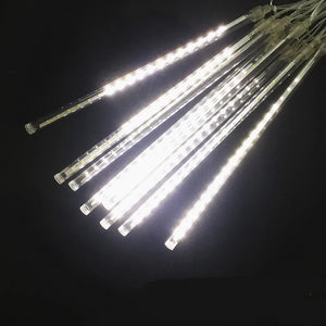 30/50cm Meteor Shower Rain 8 Tubes LED String Lights Waterproof Christmas Outdoor Patio Decorations Wedding Navidad Tree Holiday