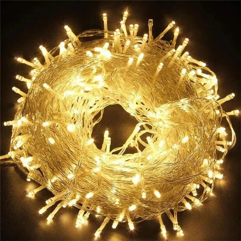 10/20/50m Outdoor LED String Lights Garland Waterproof Fairy Light Festoon Lamp Wedding Party Holiday Gardening Decoration Light