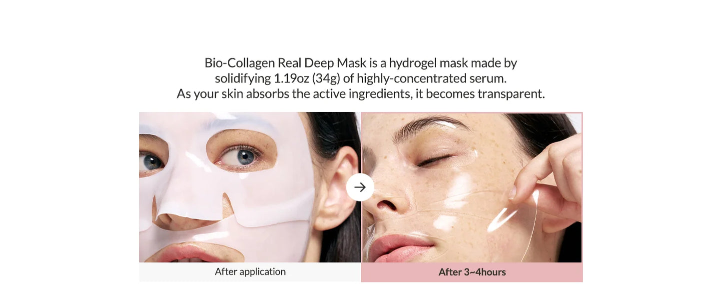 BIODANCE Bio-Collagen Real Deep Mask, Hydrating Overnight Hydrogel Mask, Pore Minimizing, Elasticity Improvement, 34g x4ea - You Offer