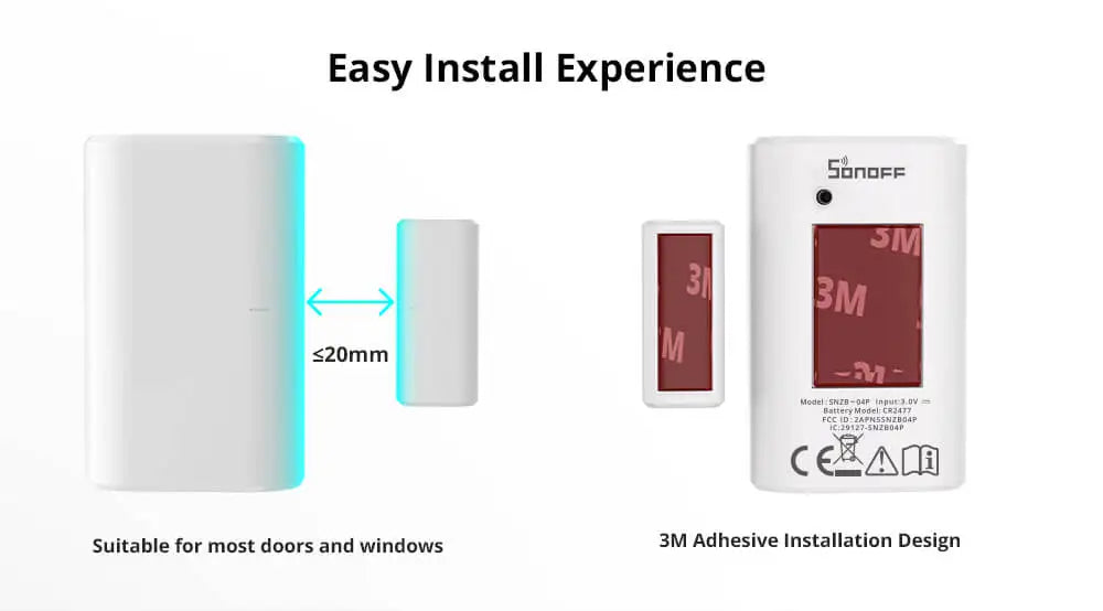 SONOFF SNZB-04P Zigbee Door Window Sensor Home Security Alarm Sensor Local Smart Scene Works with Smartthings Alexa Google Home