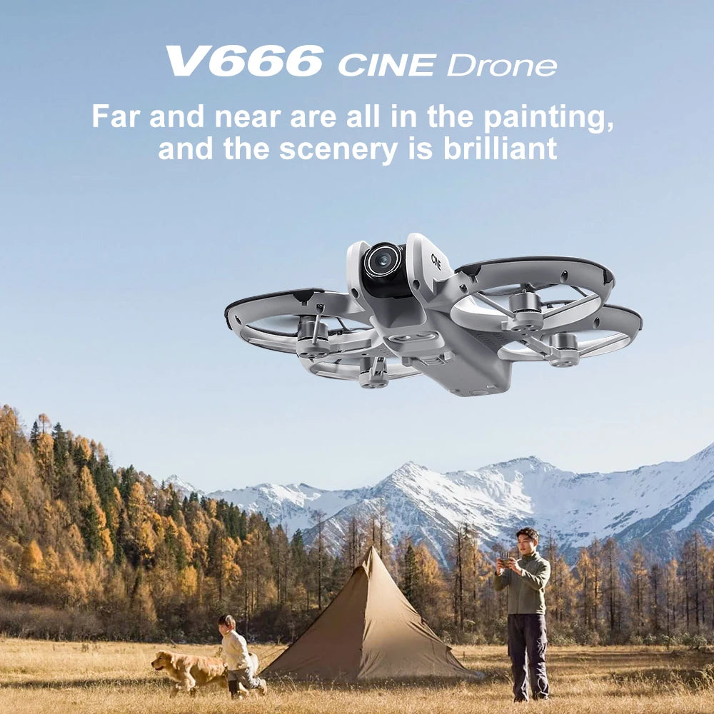 Xiaomi V666 Mini Aerial Tracker UAV 8K HD Foldable Intelligent Obstacle Avoidance Screen Remote Control Brushless Motor GPS UAV