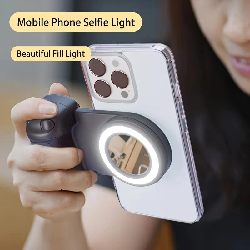 1PC Smartphone Camera Shutter Grip Bluetooth Selfie Handle Camera Photo Stabilizer with Fill Light for Iphone Android