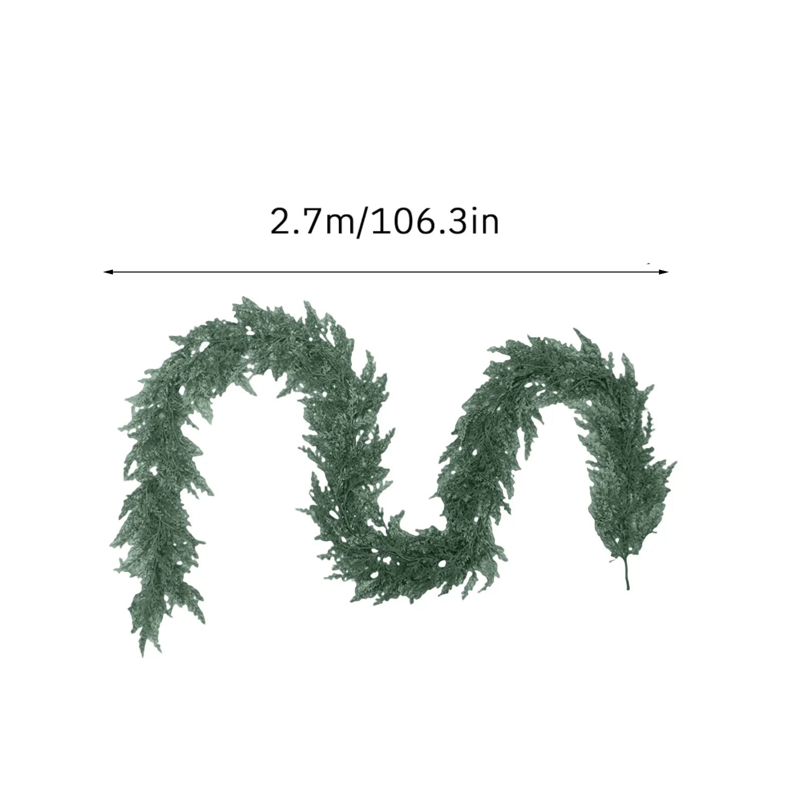 270cm Christmas Norfolk Pine Dense Garland Artificial Greenery Garland For Holiday Mantle Fireplace Table Home Decor