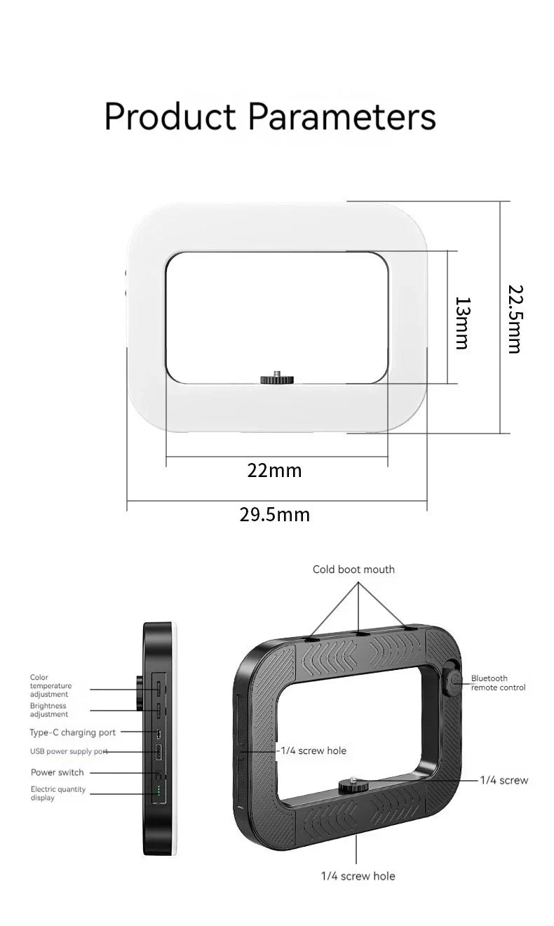 Smartphone Video Rig with Light Cell for Filmmaking Live YouTube Tiktok Video Recording Handheld Stabilizer Ring Light